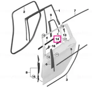 Preț mic Garnitura pod geam usa jos stanga - BMW