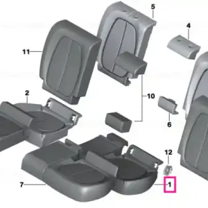 Left seat foam plastic part - BMW Retur gratuit