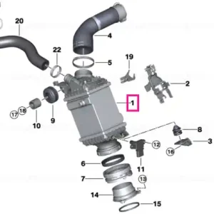 Retur ușor Charge-air cooler CYL. 1-4 - BMW