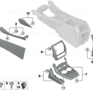 Vezi acum Panou tapiterie consola centrală ANTHRAZIT - BMW