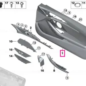 Promoție Door trim panel right SCHWARZ - BMW