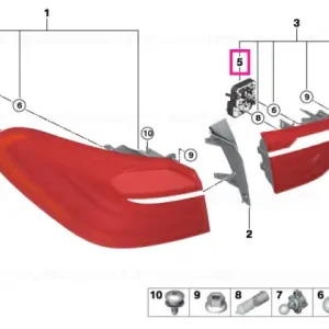 Preț mic Bulb socket,rear light in trunk lid,rght - BMW