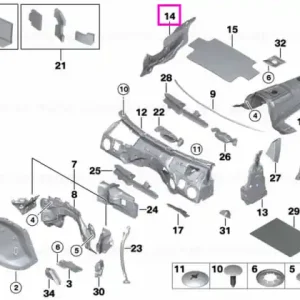 Ieftin Sound  Izolatie spuma panou usa fata dreapta - BMW Seria 3 F30 F31 F35 F80M3, door, front right