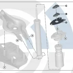 Set elemente prindere amortizor, punte spate, Kit Value Parts - BMW Seria 1 F20 F21, Seria 2 F22 F23, Seria 3 F30 F31 F34 F35, Seria 4 F32 F33 F36 Ultima șansă