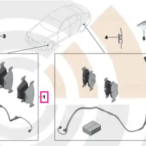 Set, brake pads, with brake-pad sensor VALUE LINE - BMW Popular