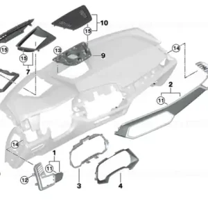 Tapiterie panou bord Airbag off SCHWARZ - BMW Reducere