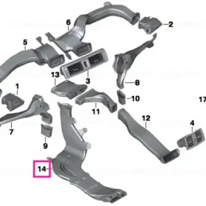 Preț redus Heater duct rear right - BMW