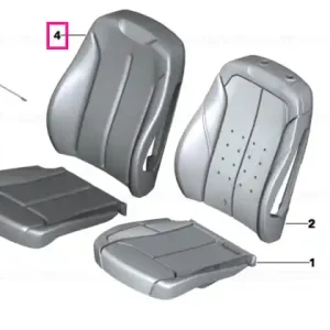 Lichidare de stoc Husă spătar din piele stânga SCHWARZ/OYSTER - BMW
