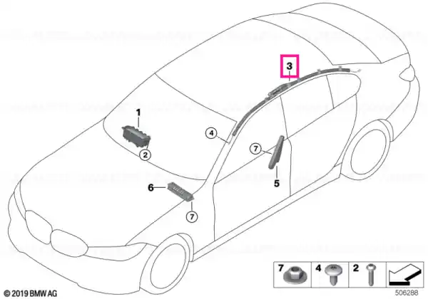 Head airbag, right - BMW Popular