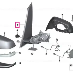 Exterior mirror w/o mounting parts, left - BMW Preferatul clienților