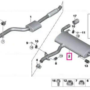 Rear silencer with exhaust flap - BMW Retur ușor