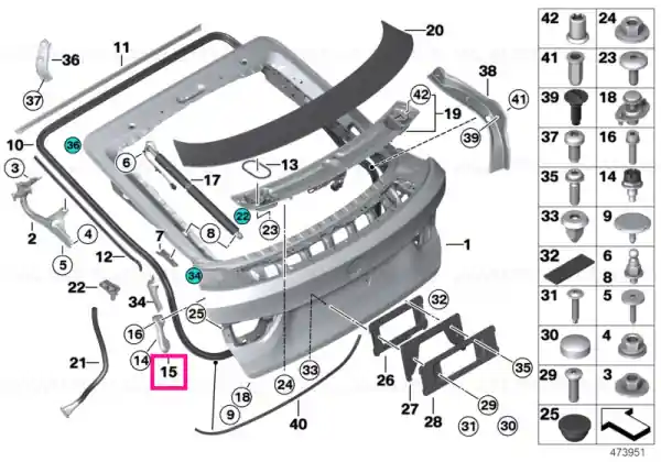 Outer support, right - BMW Reducere specială
