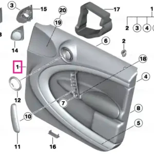 Cel mai bun preț Door trim panel, front right BLACK/PURE RED - BMW - Mini