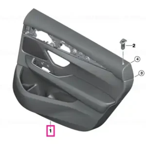 Preț mic Door trim panel, rear, right ELFENBEINWEISS - BMW
