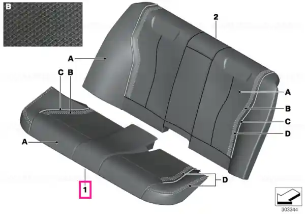 Preț promoțional Capac scaun piele spate INDIVIDUAL - BMW