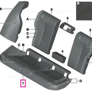 Husă scaun din piele, spate - INDIVIDUAL - BMW Transport gratuit