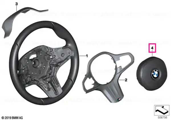 Reducere extra Airbag module, driver's side NACHTBLAU - BMW