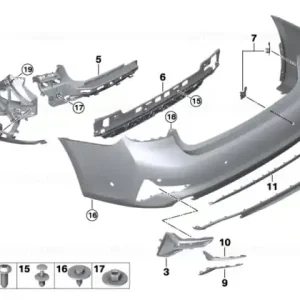 Panel, bumper, primed, rear PDC/PMA - BMW Ofertă limitată