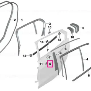 Capac stalpul B usa spate stanga SHADOWLINE - BMW Reducere