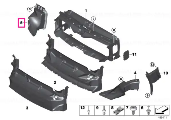 Preferatul clienților Air duct, exterior radiator, left M-PAKET - BMW