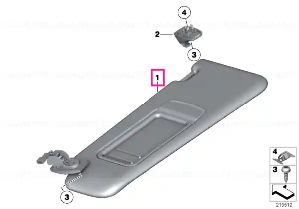 Preț redus Sun visor with label, right ANTHRAZIT - BMW